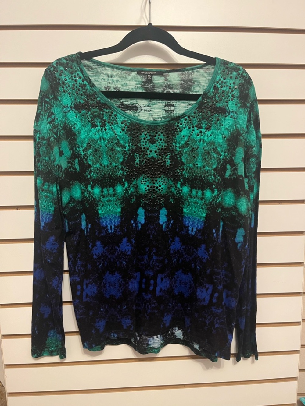 🧡 3/$15 Women’s Gradient Teal & Blue Scoop Neck Long Sleeve Tee